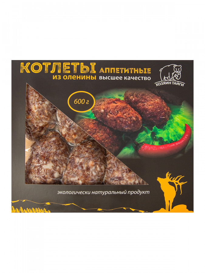 Котлеты Аппетитные из оленины, в/у 6шт/0,6кг