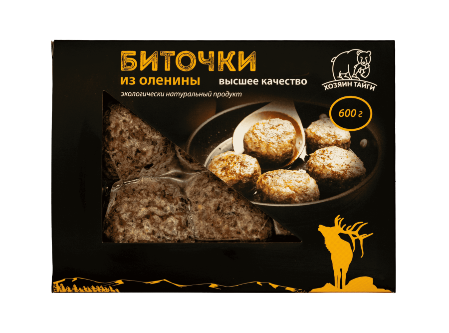 Биточки из оленины , в/у 6 шт/0,6кг