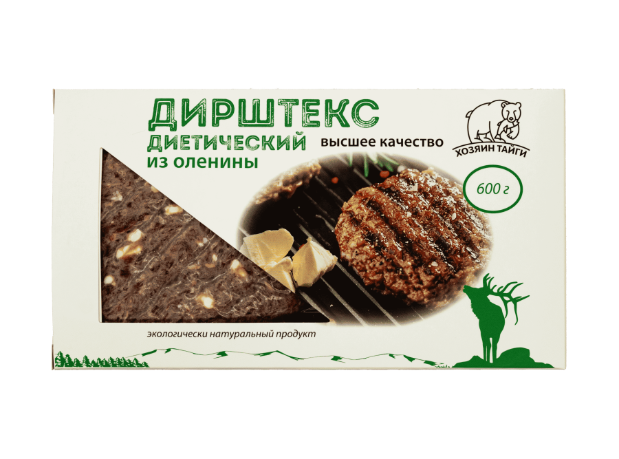 Дирштекс из оленины, в/у 4шт/0,6кг
