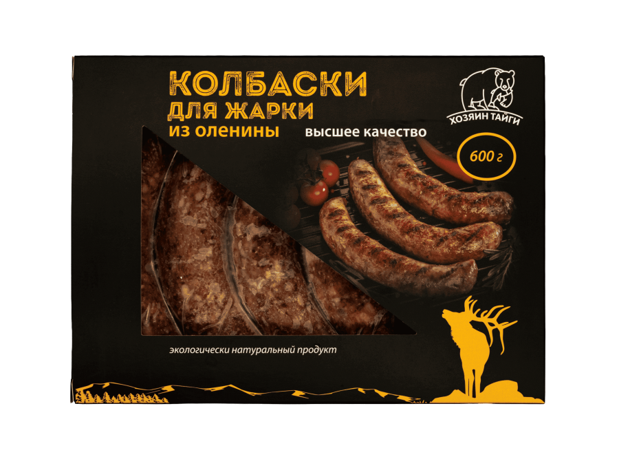 Колбаски для жарки из оленины, в/у 5шт/0,6кг