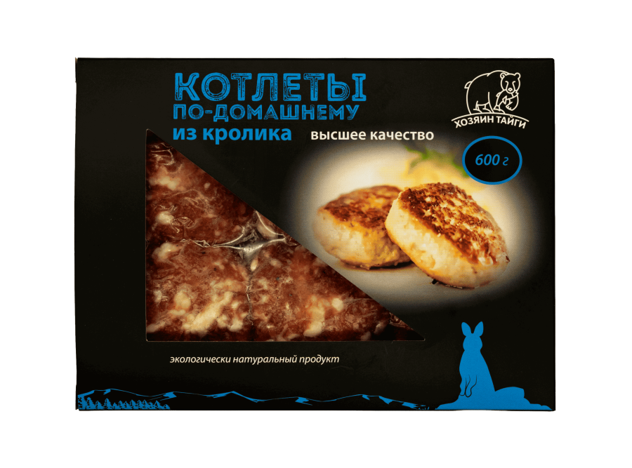 Котлеты по-домашнему из кролика, в/у 6 шт, 0,6 гр