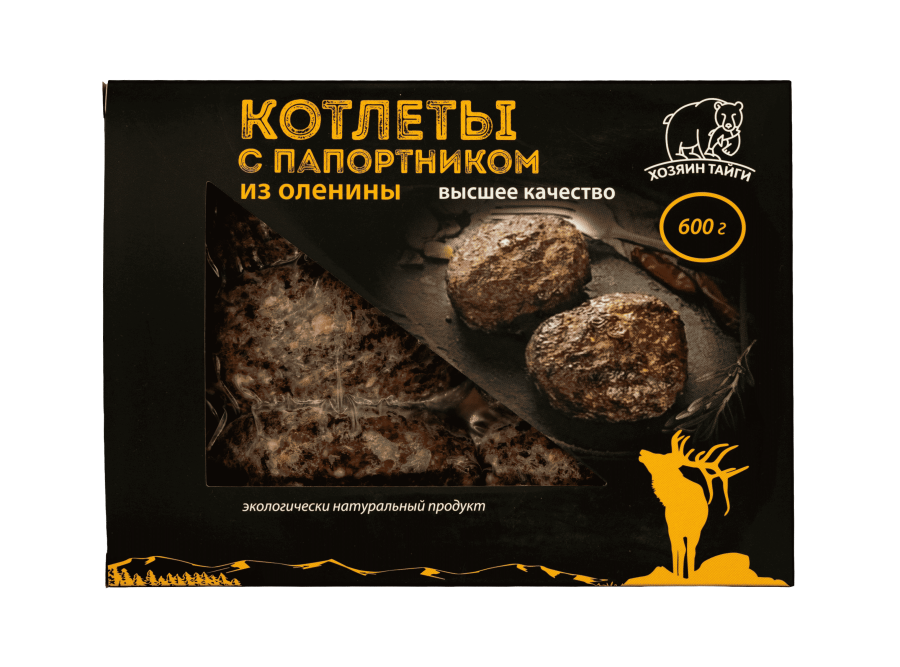 Котлеты с папоротником из оленины, в/у 6 шт, 0,6 гр
