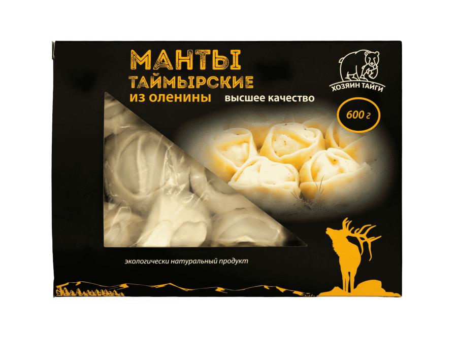 Манты Таймырские с олениной, домашней ручной лепки, с/м, 650гр